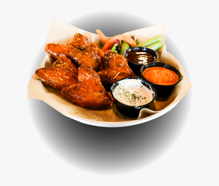 Hot Buffalo Wings With Dipping Sauce - Fried Chicken, HD Png Download