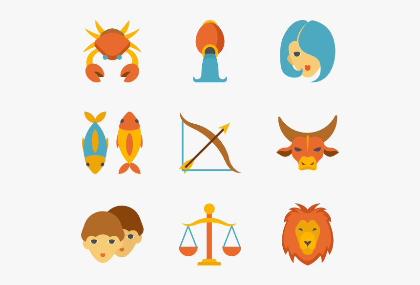 Linear Color Zodiac Signs - Zodiac Icon Png, Transparent Png