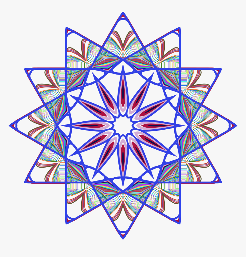 Prismatic Mandala Line Art Design 5 No Background Clip - Simple Transparent Background Snowflake Png, Png Download