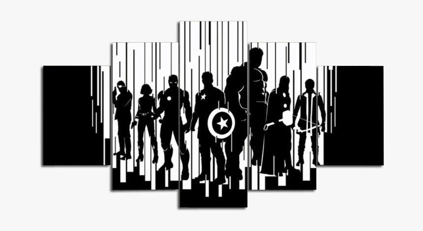 Black And White Marvel Prints, HD Png Download