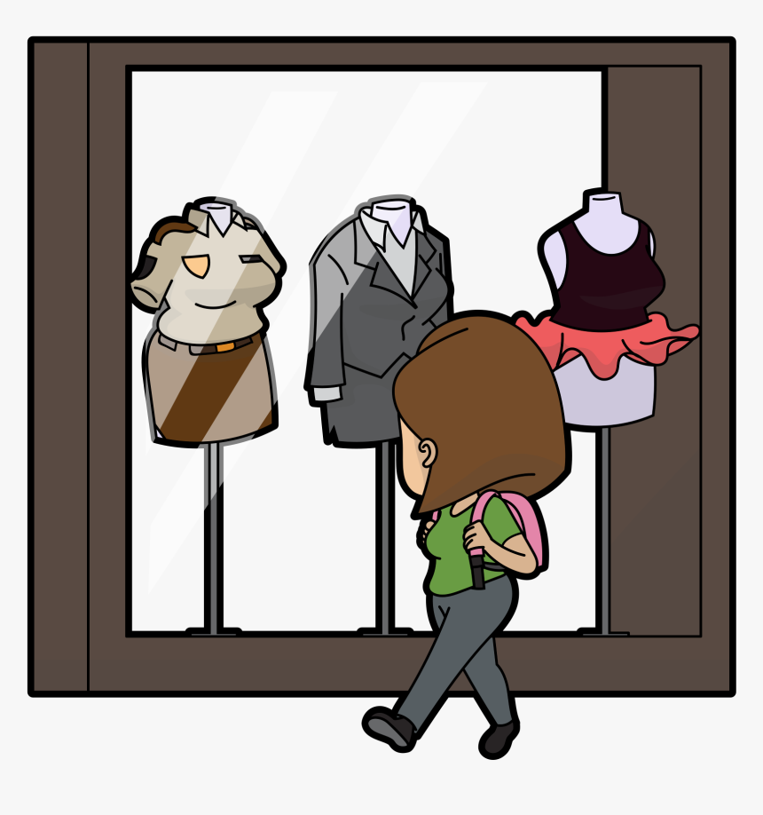 Window Shopping Cartoon, HD Png Download