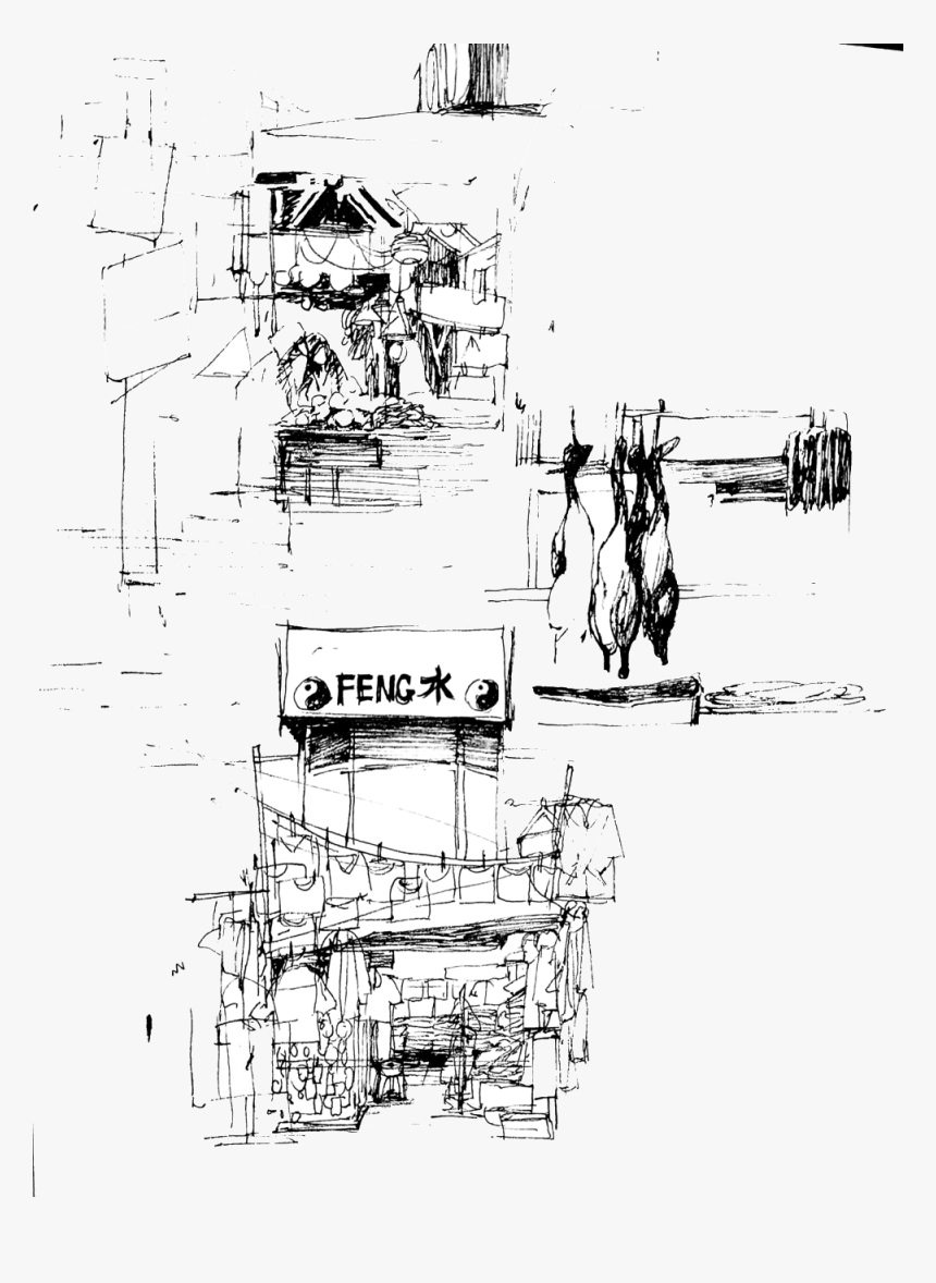 Chinatown Sketches - Technical Drawing, HD Png Download