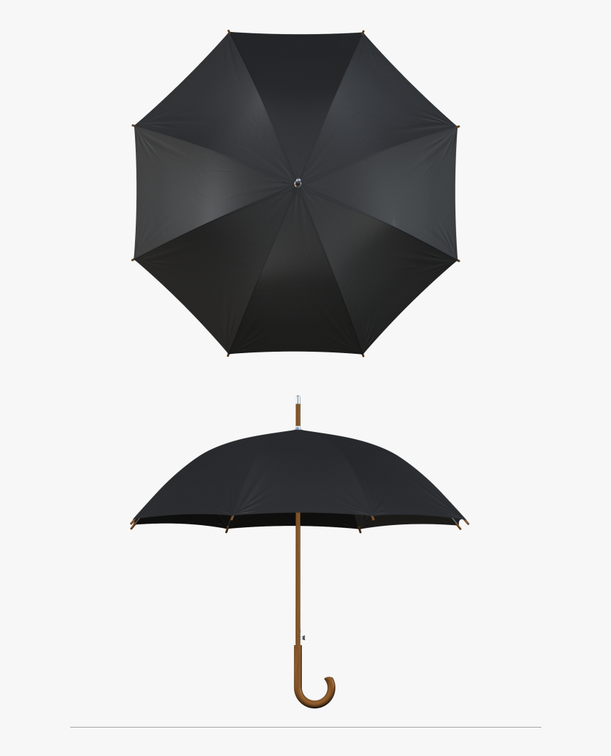 Wood Frame Black Umbrella - Umbrella, HD Png Download