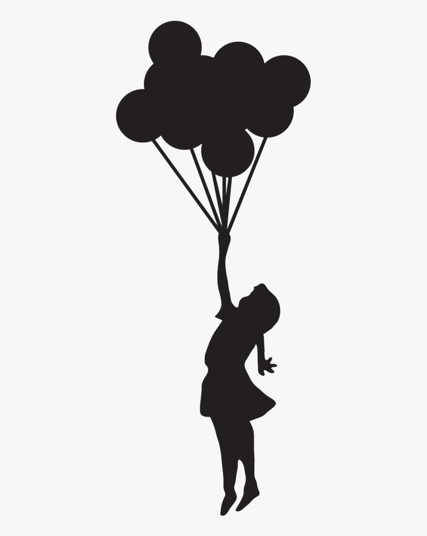 Banksy Girl Holding Balloons, HD Png Download