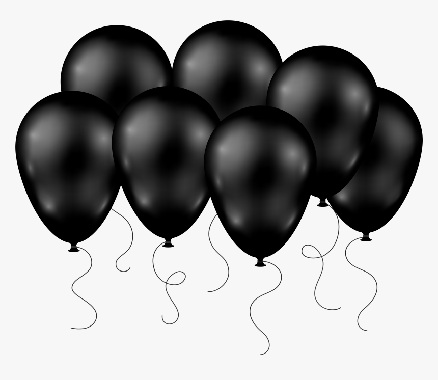 Black Balloons Transparent Png Clip Art Image, Png Download