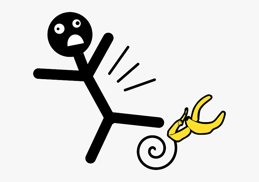 Banana, Fall, Falling, Slip, Slipping, Man, Person Slipping On Banana