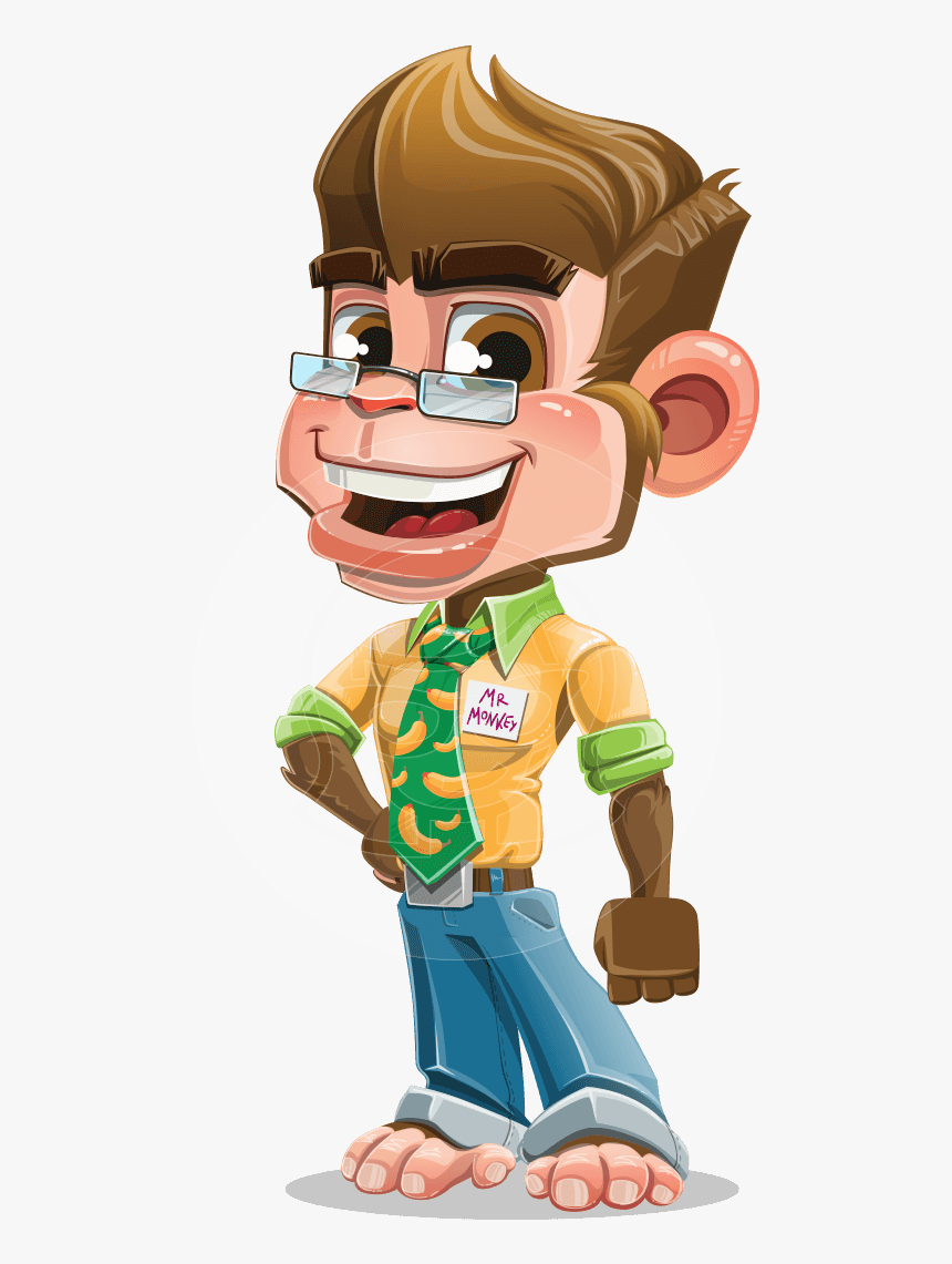 Business Monkey Cartoon Vector Character Aka Mr - Cartoon Mr Monkey, HD Png Download