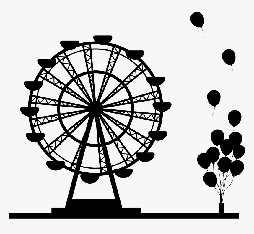 Ferris Wheel Silhouette Drawing - Ferris Wheel Silhouette Png, Transparent Png