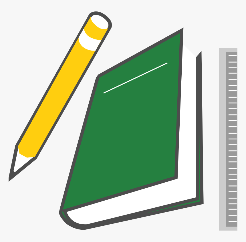 Line Clipart Horizontal Rule - Pencil And Book Clipart, HD Png Download