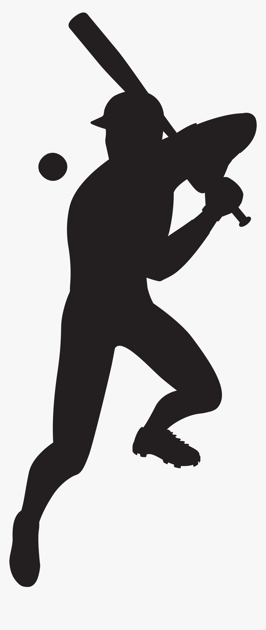 Baseball Player Silhouette Clip Art Image - Baseball Catcher Cartoon Transparent, HD Png Download