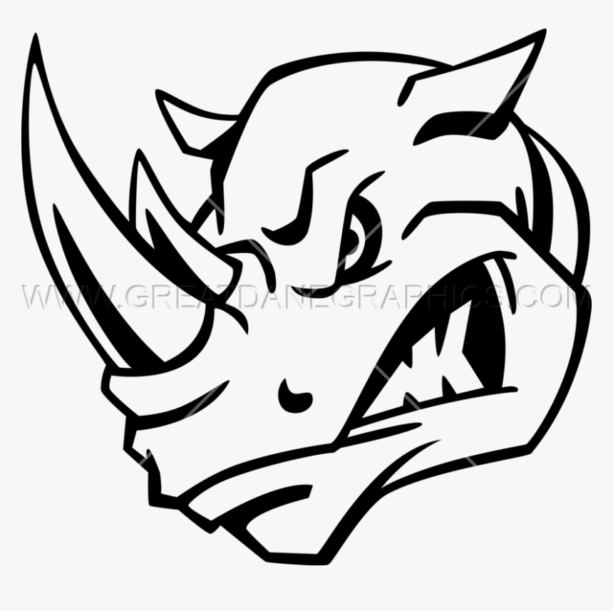 Black And White Rhino Head, HD Png Download