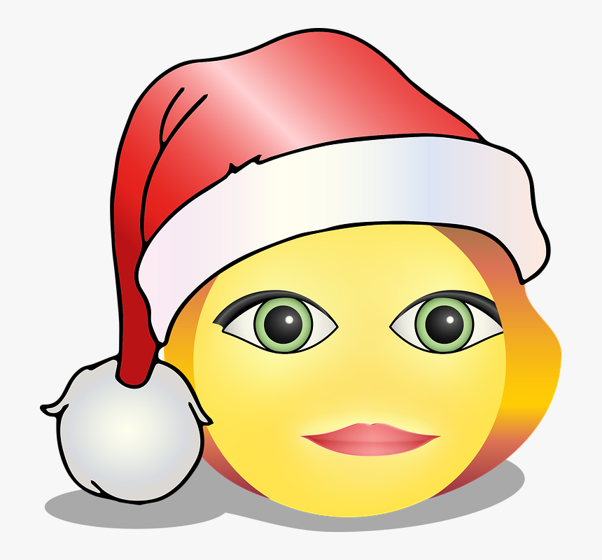 Smiley, Christmas, Santa Hat, Redhead, Laugh, Smile - Smileys Weihnachten, HD Png Download
