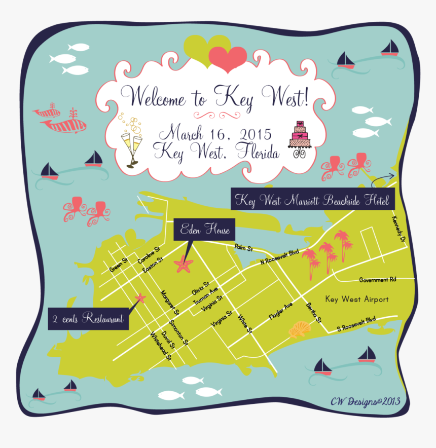 Welcome To Key West Curvy - Map, HD Png Download