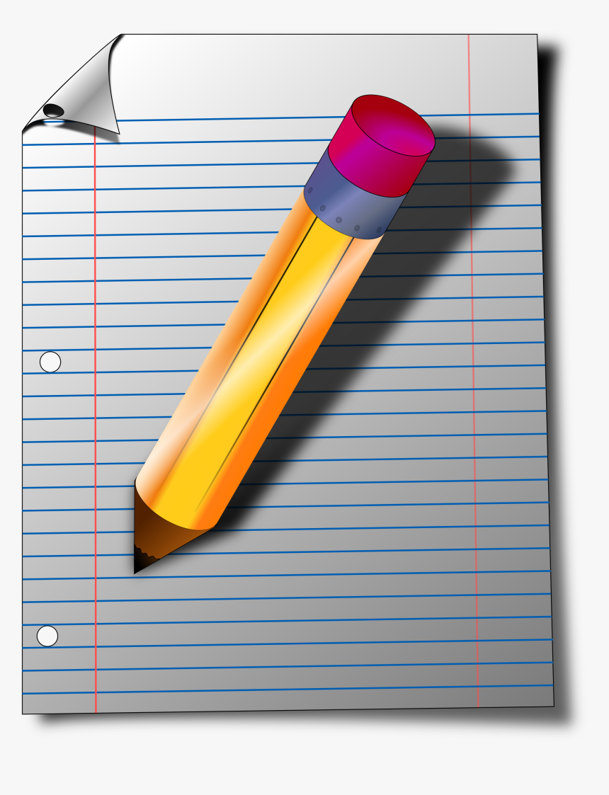 Notepad Clip Arts - Pencil And Paper Png, Transparent Png