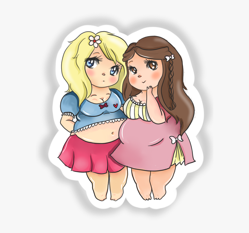 Cartoon Cute Fat Girls, HD Png Download