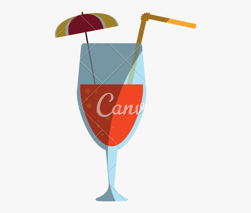 Clip Art Cocktail With Umbrella - Canva, HD Png Download