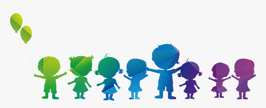 Clip Art Silhouette Fundal Children Silhouettes - Children Silhouette Colorful Png, Transparent Png