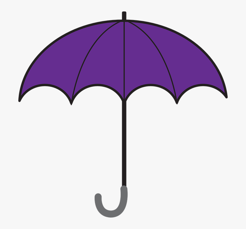 Umbrella, Open, Opened, Handle, Rain, Purple, Weather - Purple Umbrella Clipart, HD Png Download