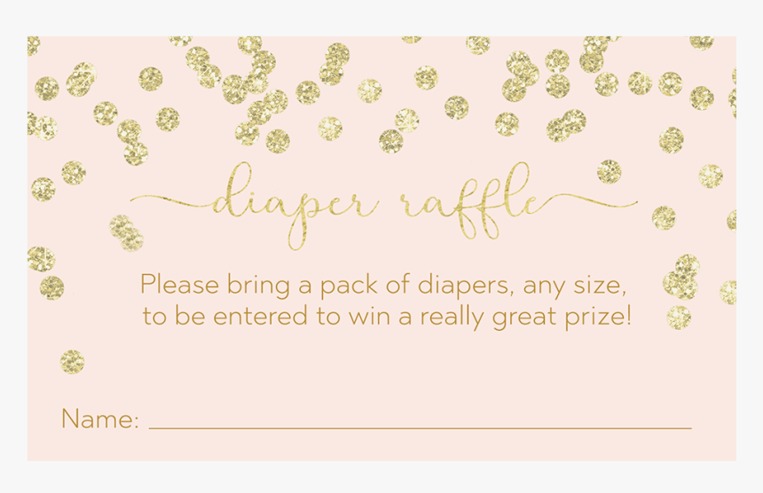 A Brunch For Baby Pink And Gold Diaper Raffle Ticket - Baby Shower, HD Png Download