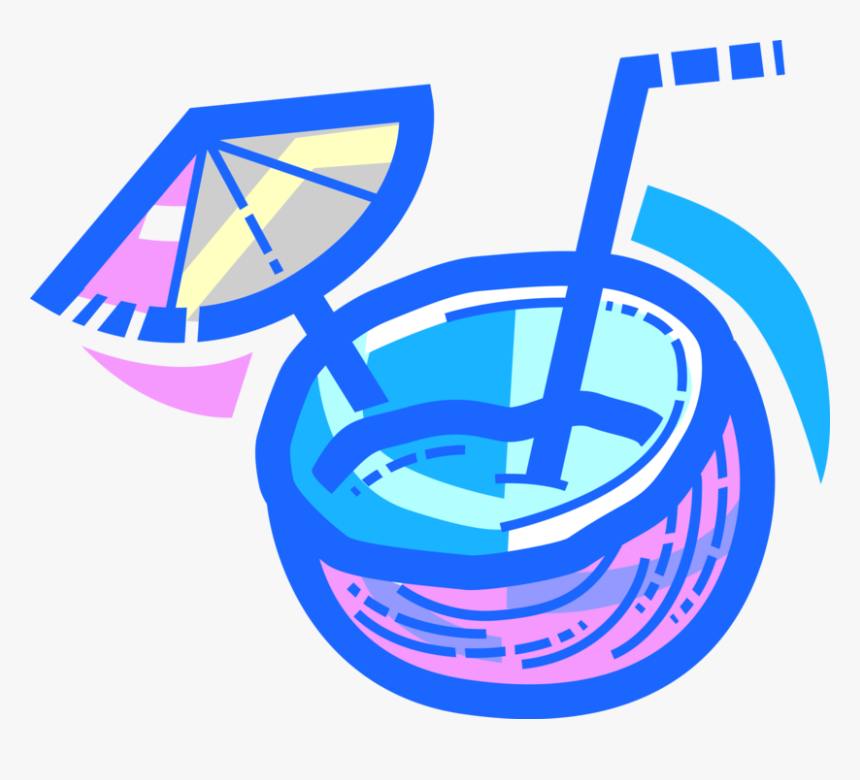 Vector Illustration Of Pina Colada Rum Cocktail Alcohol, HD Png Download