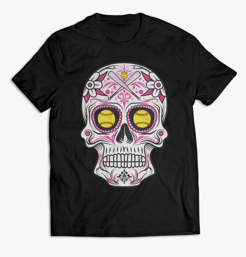Transparent Candy Skull Png - Sugar Skull Softball, Png Download