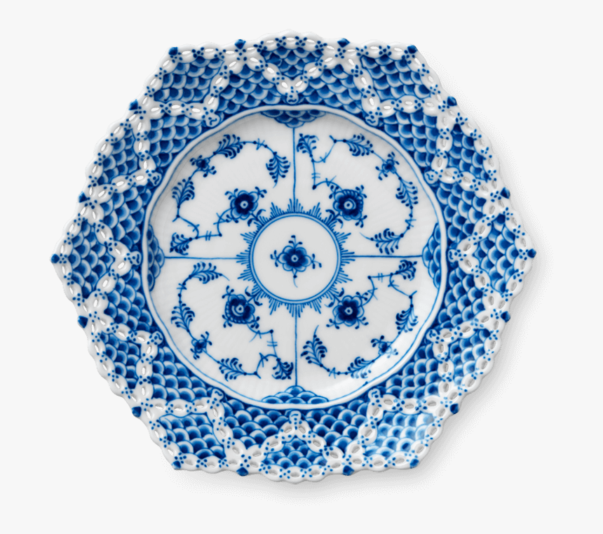 Blue Fluted Full Lace Plate With Double Lace Border - Royal Copenhagen, HD Png Download