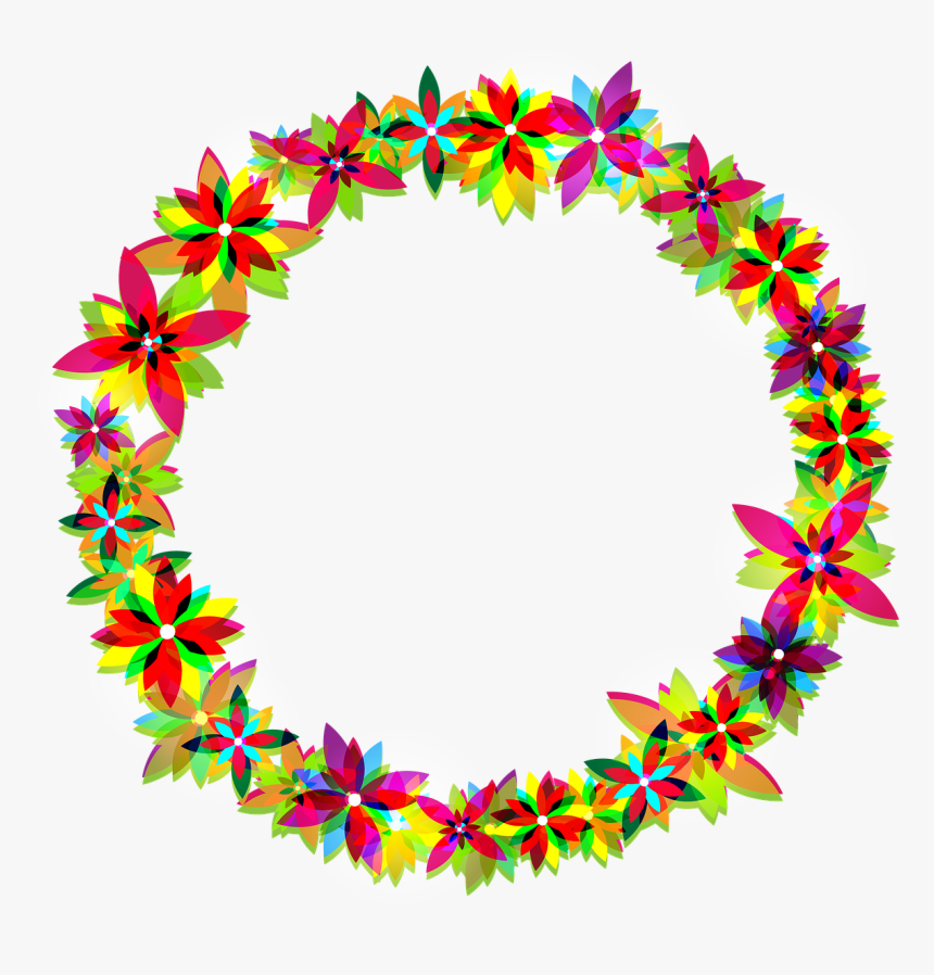 Floral Wreath Background - Bingkai Foto Lingkaran Png, Transparent Png
