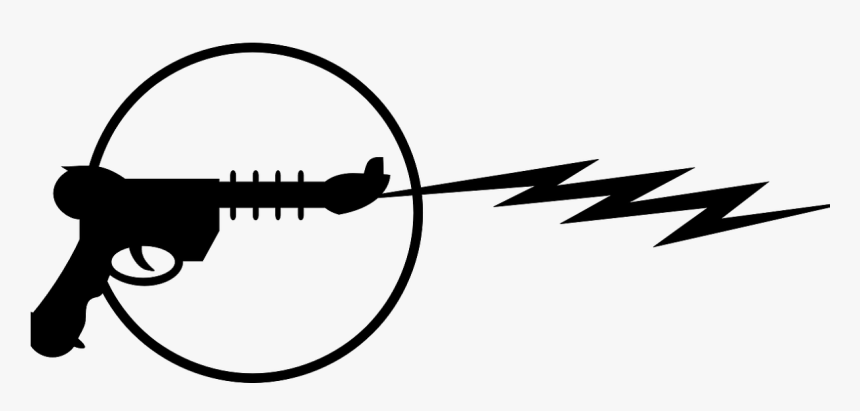 Raygun Firearm Clip Art - Laser Gun Clipart Black And White, HD Png Download