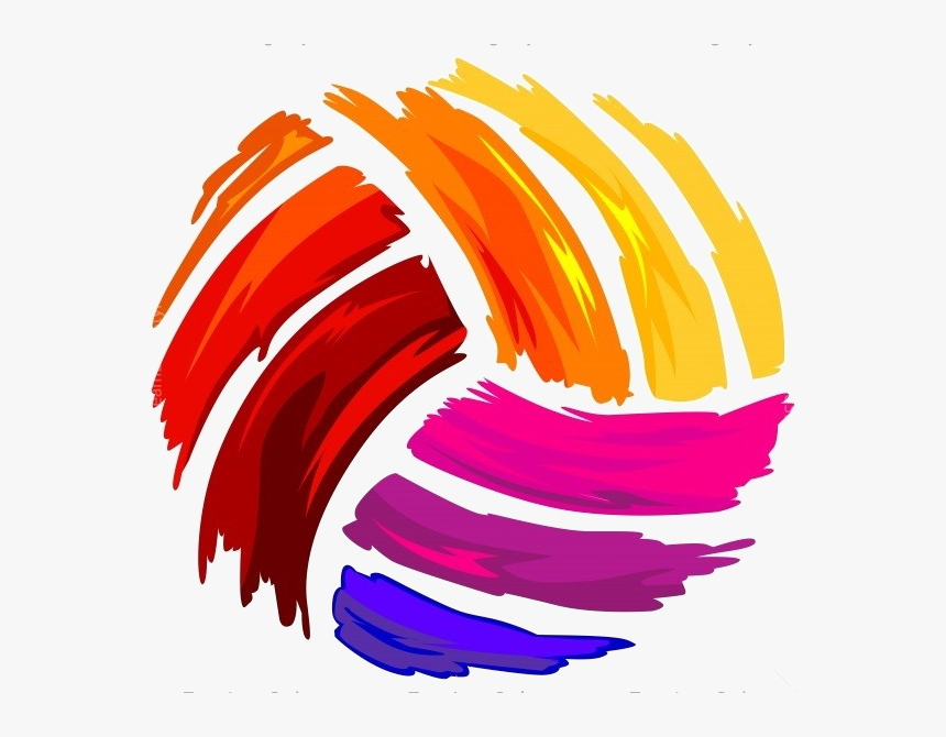 Volleyball Painted Shirt Art Vector Clipart Design - Painted Volleyball, HD Png Download
