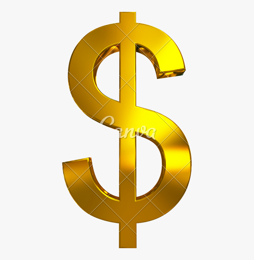 Golden Dollar Sign Transparent Image - Gold Dollar Sign Transparent, HD Png Download