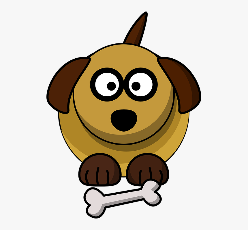 Dog, Pet, Bone, Sit, Brown, Cartoon, Wait, Play - Big Dog Clip Art, HD Png Download