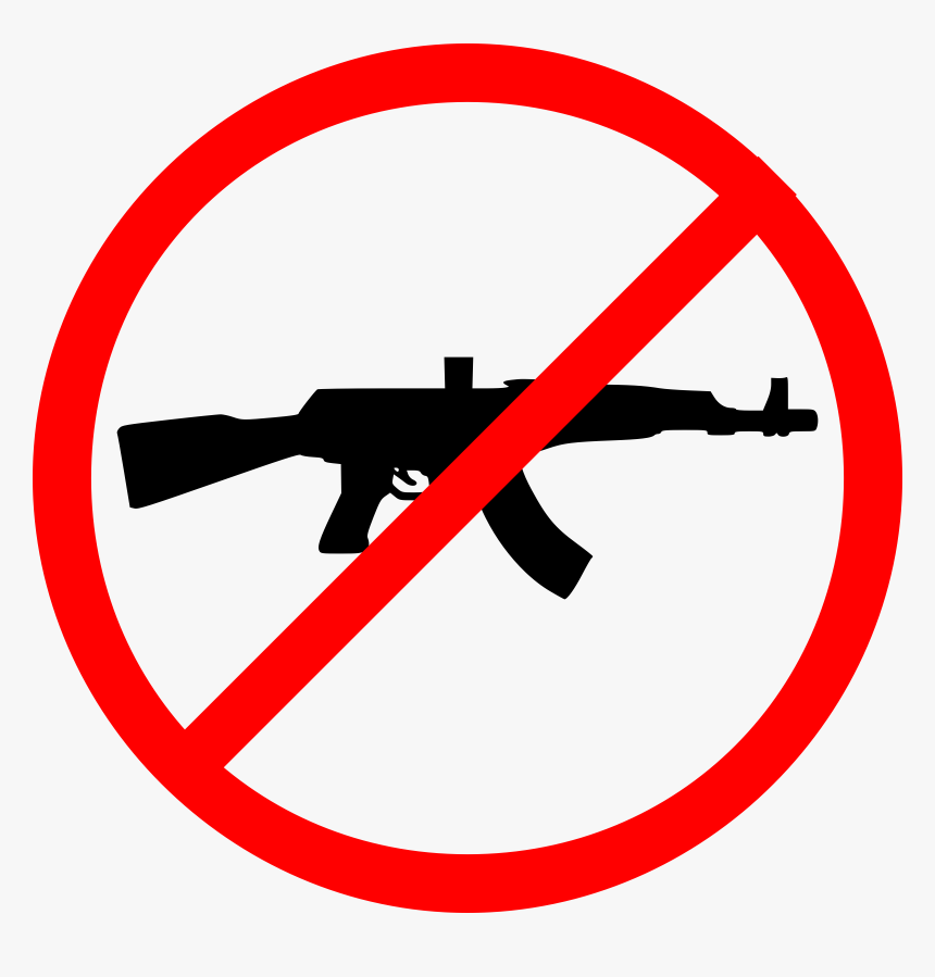 No No Guns Clipart- - No Ak 47 Sign, HD Png Download