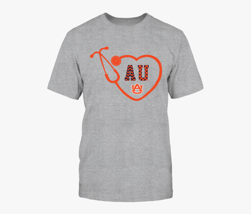 Auburn Tigers Heart Stethoscope Patterned Letters Shirt - Texas Longhorns Girls T Shirt, HD Png Download