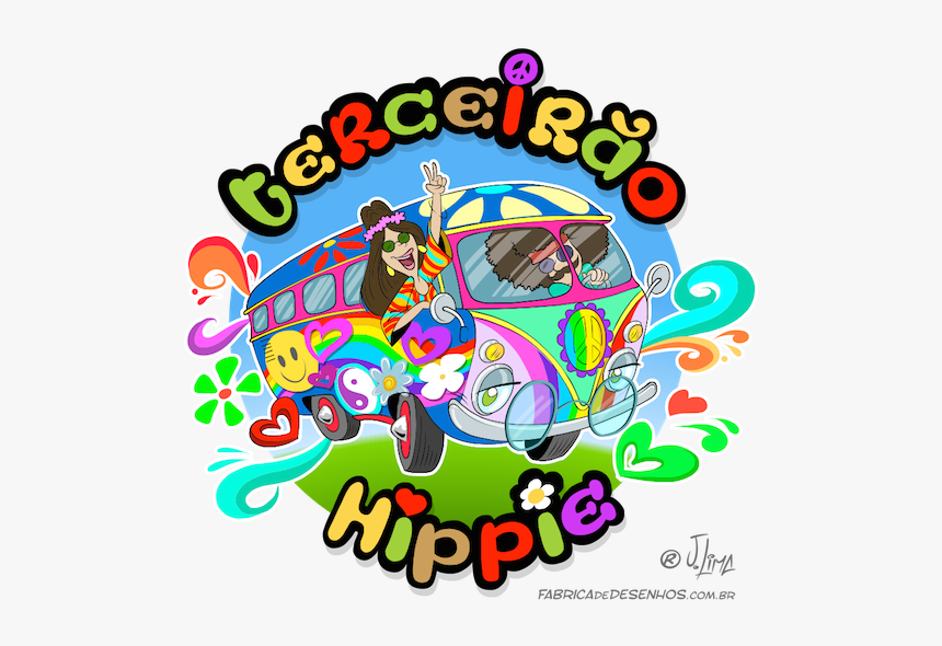 Terceirão Hippie Color Vetor Vector J Lima Perua Kombi - Hippie Graphic Designs, HD Png Download