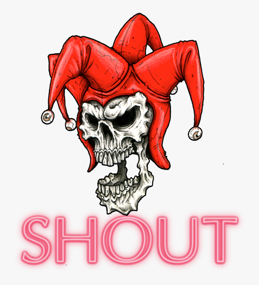 Mq Red Skull Joker Words Skulls - Logo Harley Quin Png, Transparent Png