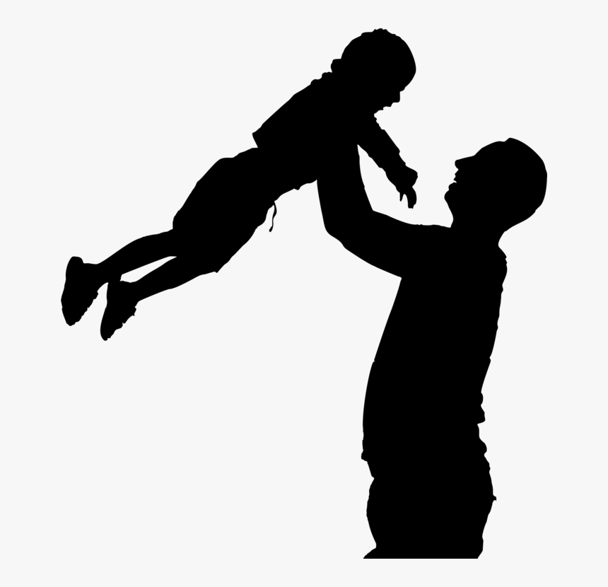 Volleyball - Man With Kids Png Silhouette, Transparent Png