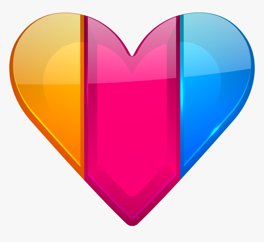 Colorful Heart Png Clipart - Clip Art, Transparent Png