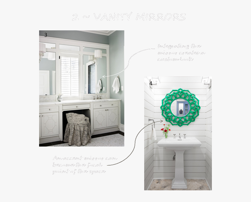 Five Friday Favorites Vanity Mirrors Che Bella Interiors - Make Up Table Bathrooms, HD Png Download
