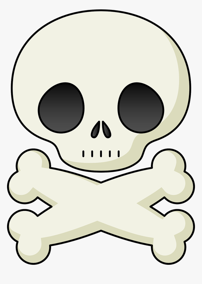 Skull And Crossbones Symbols Signs Free Picture - Skull Clipart Cute, HD Png Download