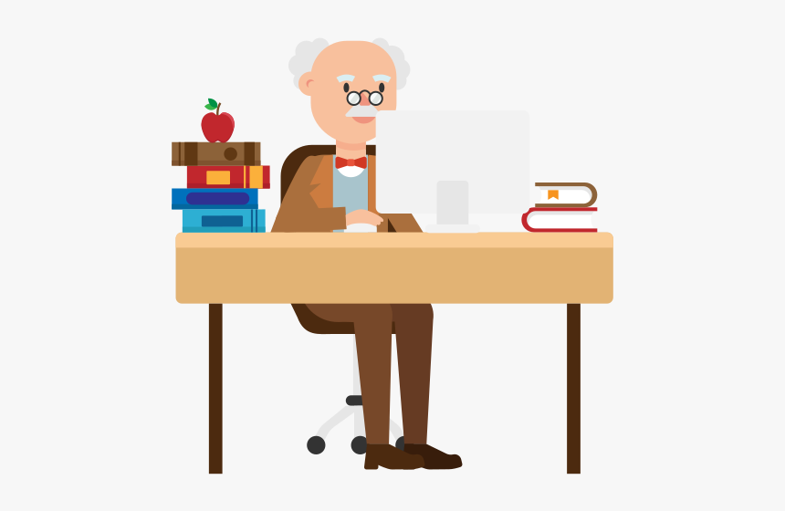 Professor Working, HD Png Download