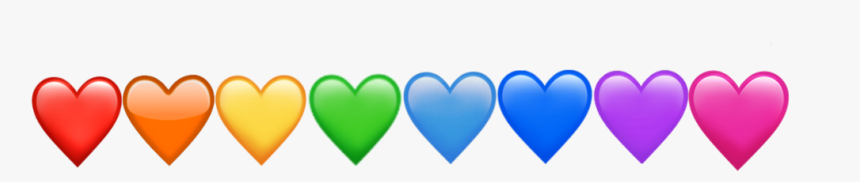 #hearts #heartemoji #rainbow #pride #pridemonth #pridemonthend - Line Of Rainbow Hearts Png, Transparent Png