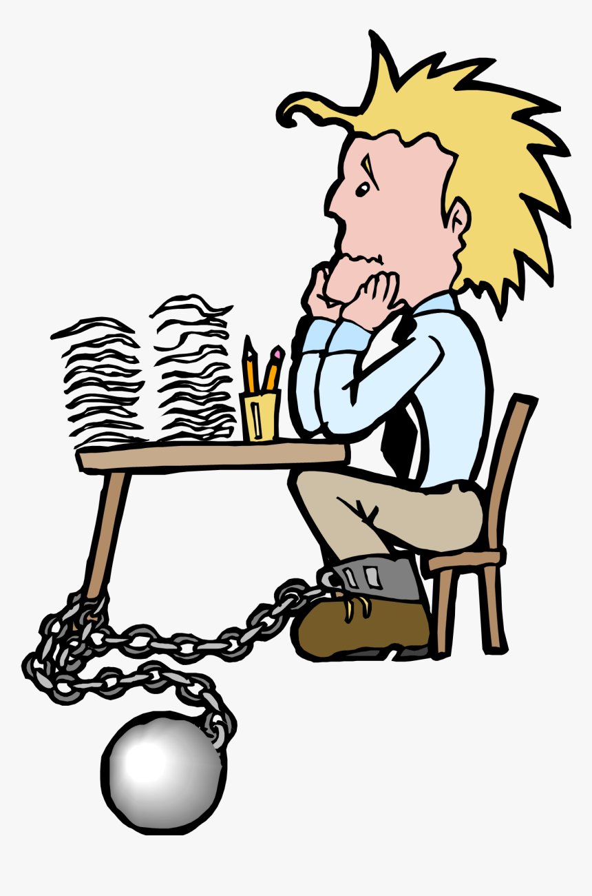 Chained To Desk Cartoon, HD Png Download