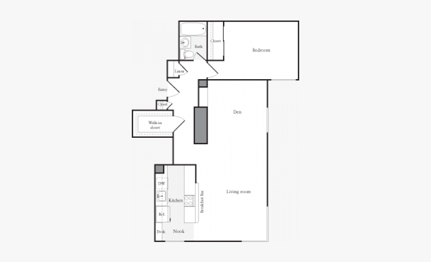 0 For The One Bedroom/den E Floor Plan - Floor Plan, HD Png Download