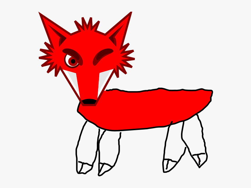 Red Fox Clipart Http Www Clker Com Clipart Red Fox - Cartoon Fox Head, HD Png Download