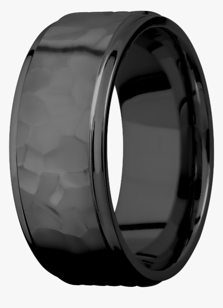Men S Black Zirconium Rock Hammered Customizable Ring - Bangle, HD Png Download