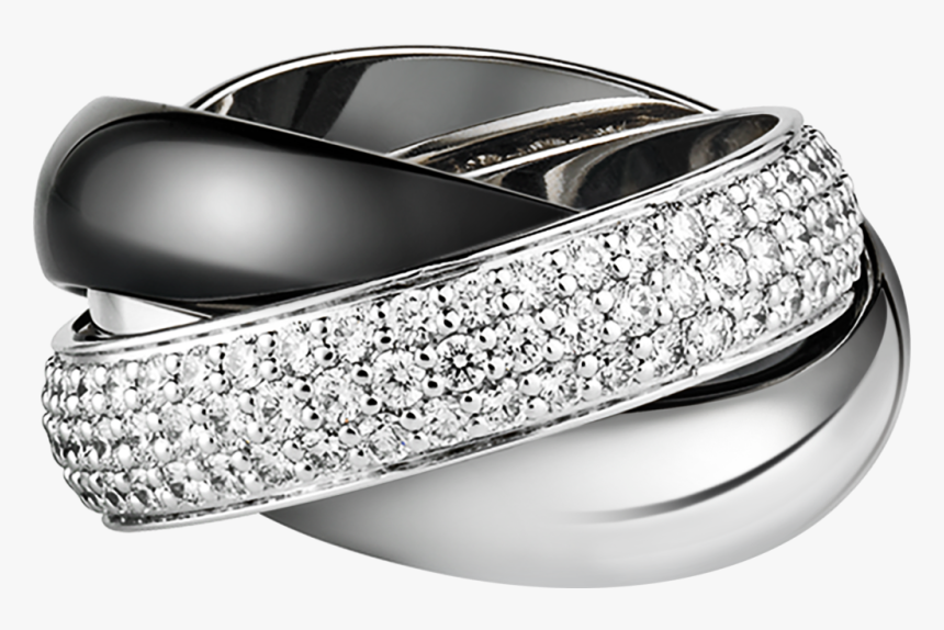 Combinatie Van Technisch Keramiek En Edelmetalen - Cartier Trinity Ring Diamonds, HD Png Download