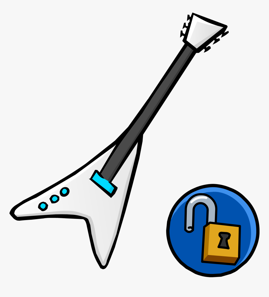 Club Penguin Rewritten Wiki - Yellow Electric Guitar Png, Transparent Png