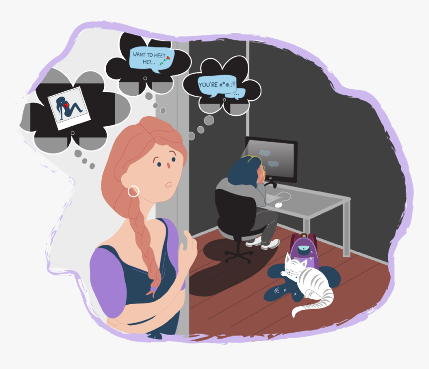 Transparent Thinking Clip Art - Social Media Issues Drawing, HD Png Download