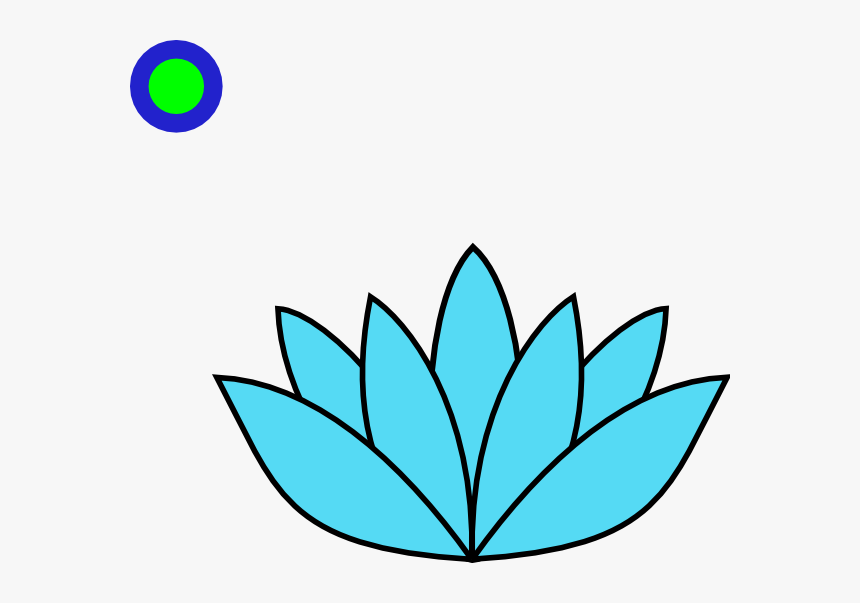 Blue Lotus Blk Outline Hi Svg Clip Arts - Simple Water Lily Drawing, HD Png Download