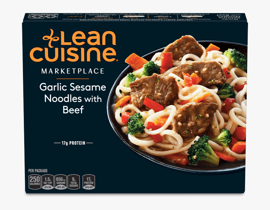 Garlic Sesame Noodles With Beef Image - Lean Cuisine Sesame Chicken, HD Png Download